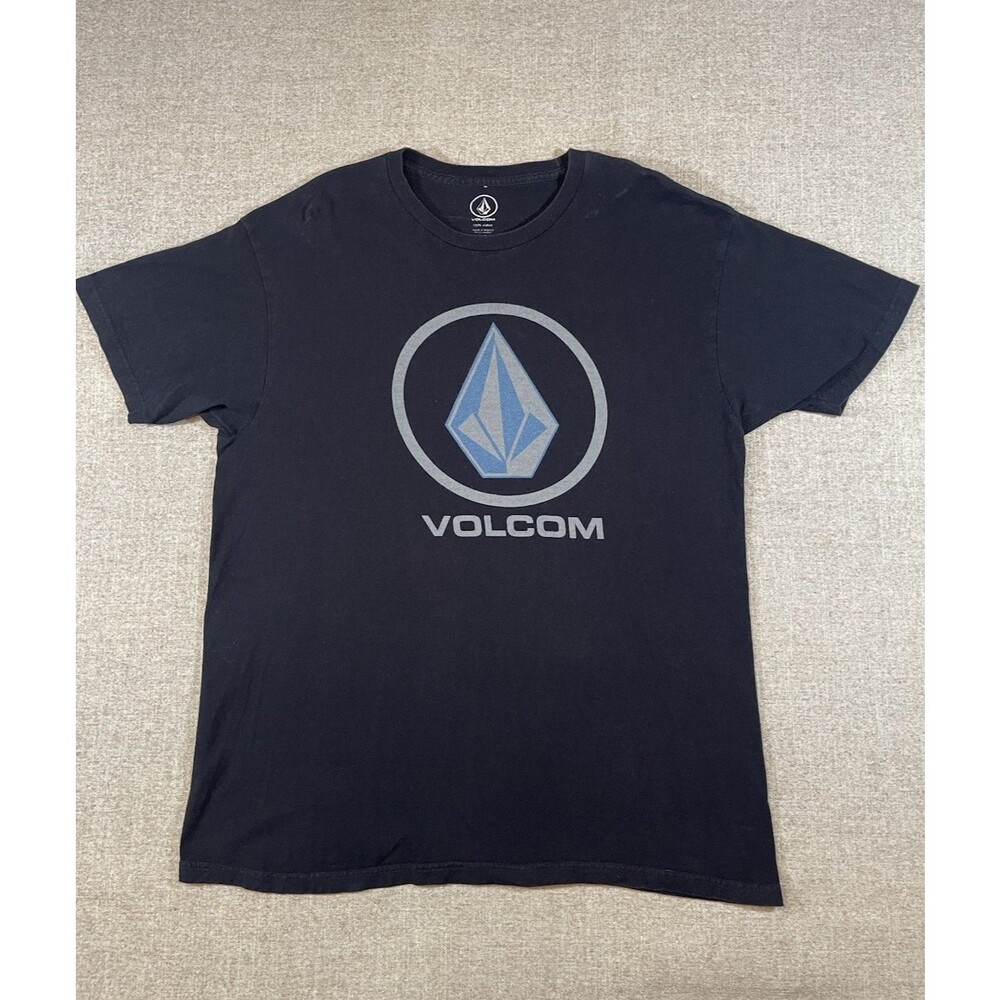 Volcom Logo Black Short Sleeve Graphic T-Shirt Men's Size Large Logo Stone